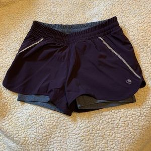 Dark purple workout shorts